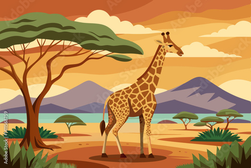 giraffe in the savannah