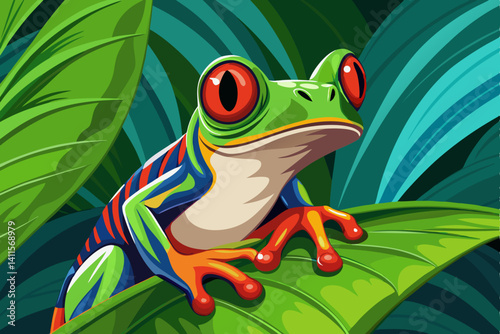 frog on a leaf