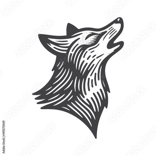 Simple Red Fox Head Side View Vector Icon Design – Vintage Retro Logo & Illustration
