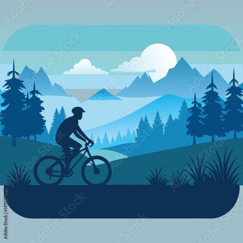 Mountain biker enjoying a scenic trail