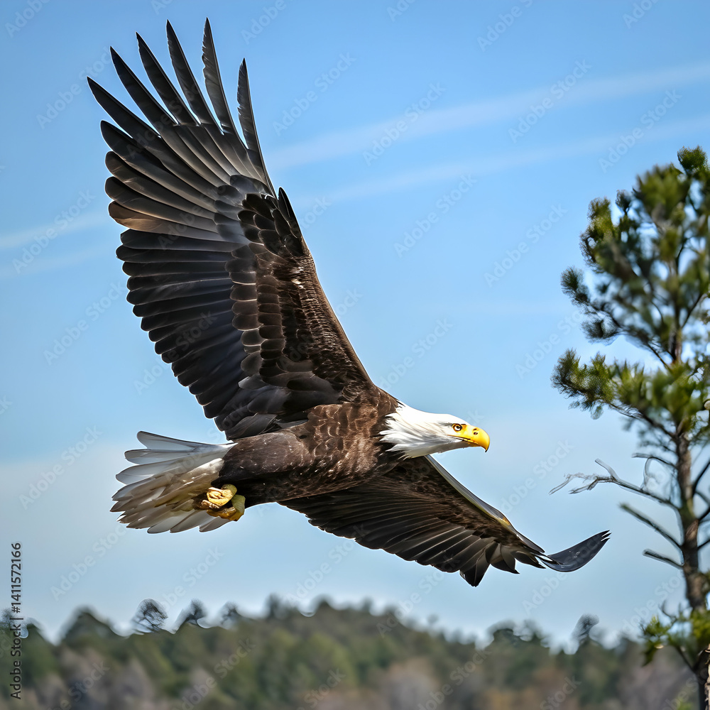 Majestic Bald Eagle in Flight: Stunning Wildlife Photography Majestic Bald Eagle in Flight: Stunning Wildlife Photography