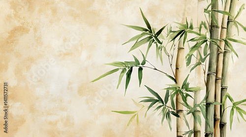 Serene bamboo forest scene, Asian art