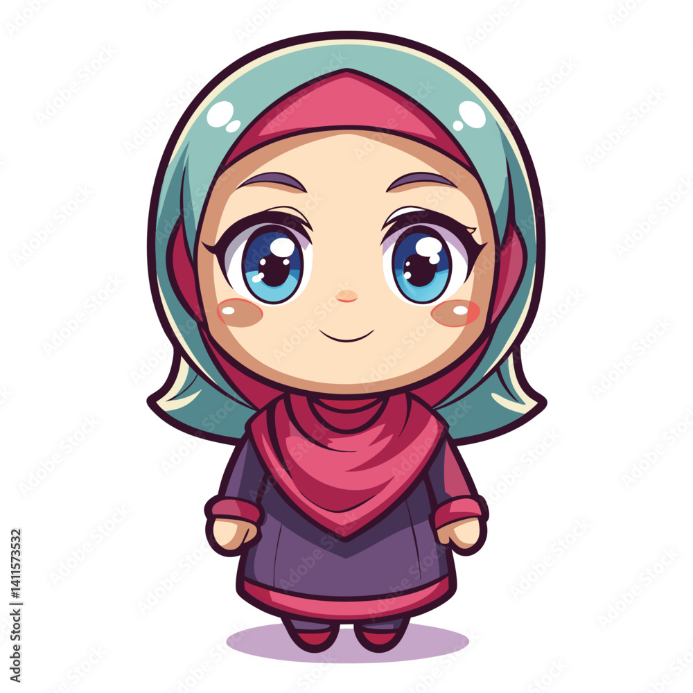 Cute cartoon girl in hijab (1) Cute cartoon girl in hijab (1)