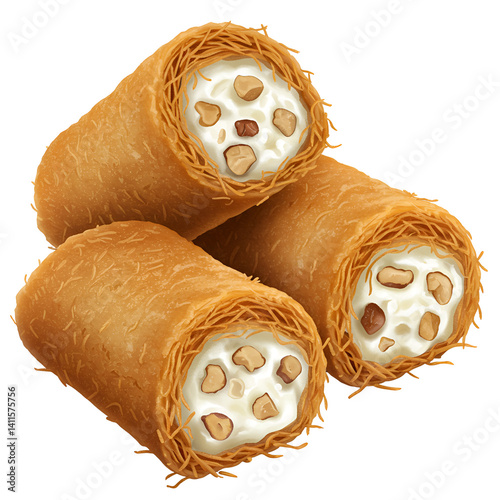 Traditional Arabic Qatayef Filled With Nuts And Cream 