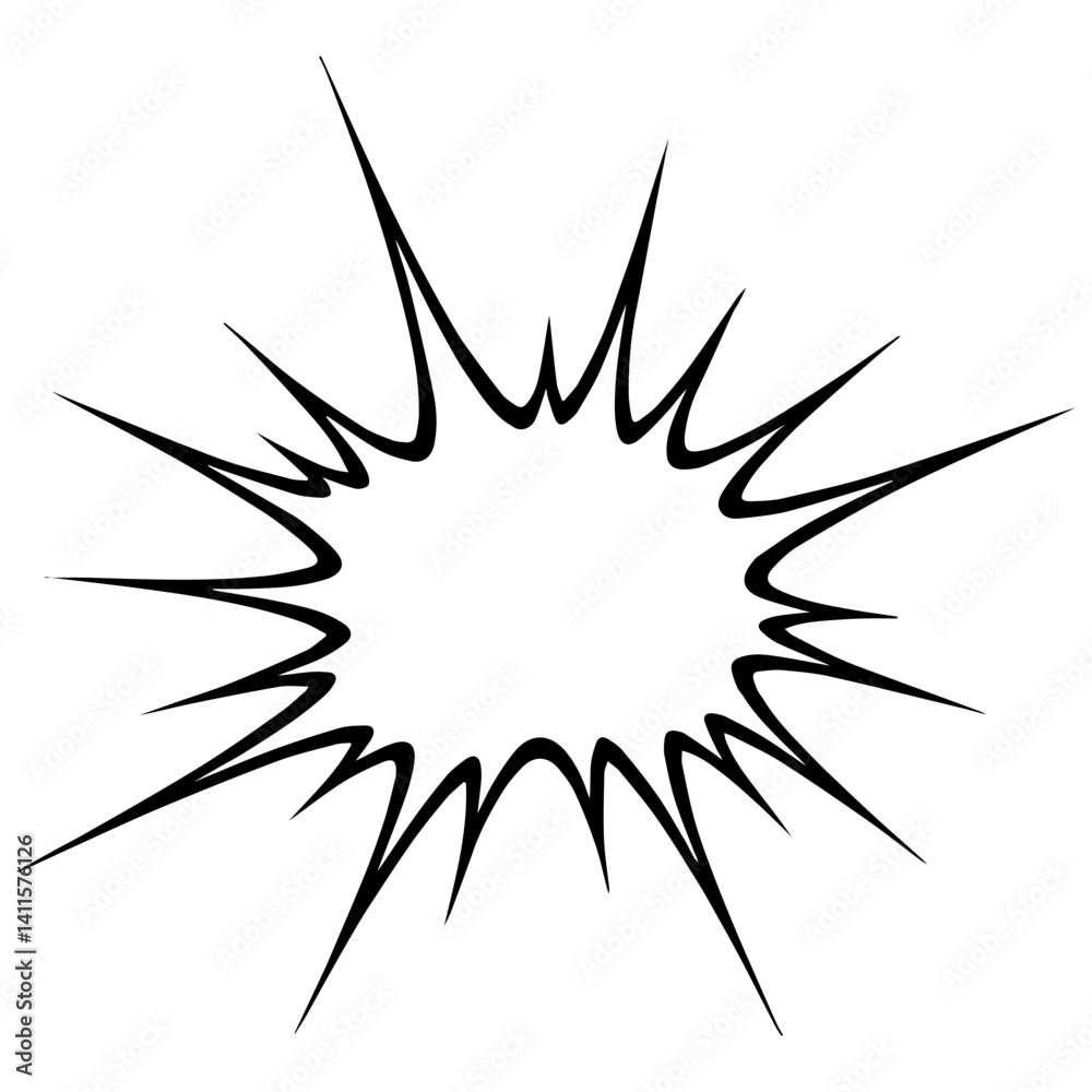 Dynamic Bursting Comic Explosion Speech Bubble Element Dynamic Bursting Comic Explosion Speech Bubble Element