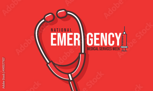 National Emergency Medical Services Week. background, banner, card, poster, template. Vector illustration.