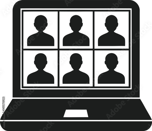Business Call on Laptop in Minimal Vector Style