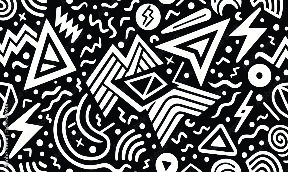 Fototapeta premium Geometric Pattern in Black and White