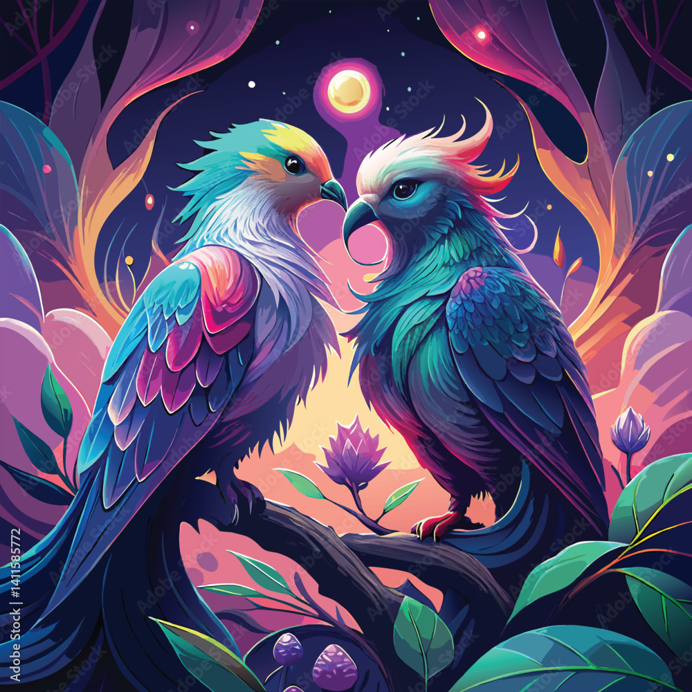 abstract background with birds abstract background with birds