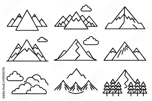 mountain line art for nature lovers and adventure seekers
