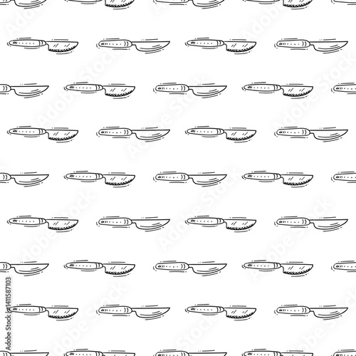 kitchen utensil pattern. kitchenware seamless pattern. doodle kitchen background