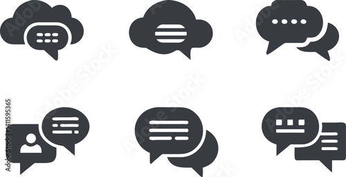 Speech and Messaging Icons: Digital Communication Symbols