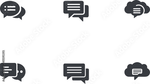 Speech and Messaging Icons: Digital Communication Symbols