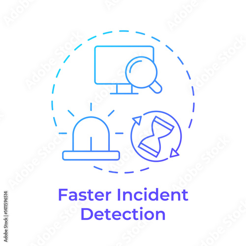 Faster incident detection blue gradient concept icon. Problem solving, service maintenance. Round shape line illustration. Abstract idea. Graphic design. Easy to use in blog post, presentation