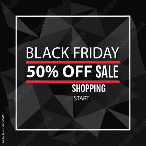 Black Friday typography banner. Black Friday modern linear typography text illustration isolated on black background. Design template for Black Friday sale banner.