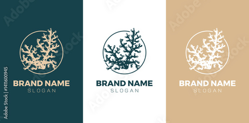 elegant brand logo showcasing a stylized coral illustration. This design captures the essence of marine beauty and sustainability, perfect for ocean-related businesses and eco-conscious brands.