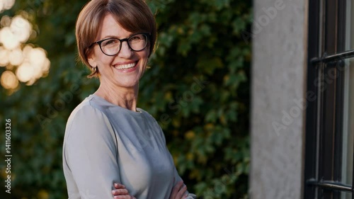 The Woman Smiling Outdoors