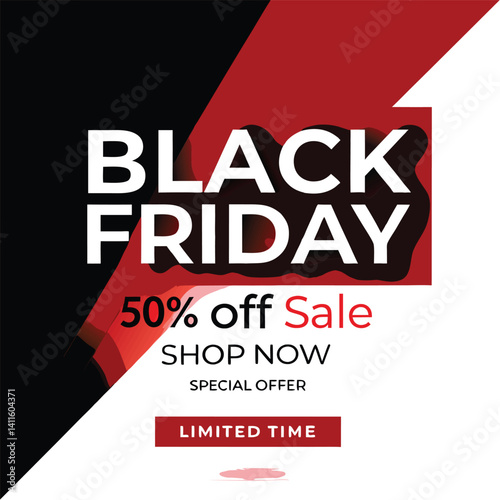 Black Friday typography banner. Black Friday modern linear typography text illustration isolated on black background. Design template for Black Friday sale banner.