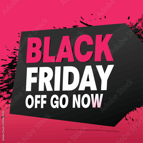 Black Friday typography banner. Black Friday modern linear typography text illustration isolated on black background. Design template for Black Friday sale banner.