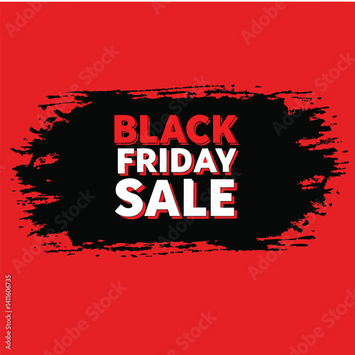 Black Friday typography banner. Black Friday modern linear typography text illustration isolated on black background. Design template for Black Friday sale banner.