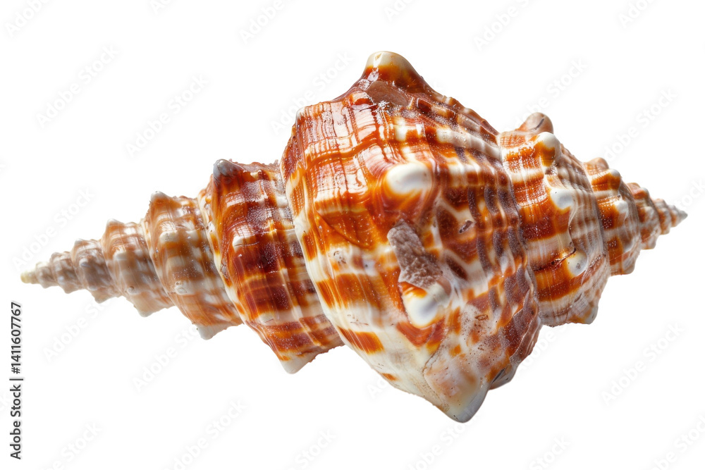 Natural beauty of a spiral seashell captured with intricate patterns and vivid colors against a clean white background isolated on transparent background Natural beauty of a spiral seashell captured with intricate patterns and vivid colors against a clean white background isolated on transparent background