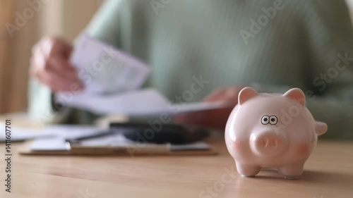 Experienced Mature Woman Planning Retirement Fund By Managing Daily Expenses And Saving Strategies At Home