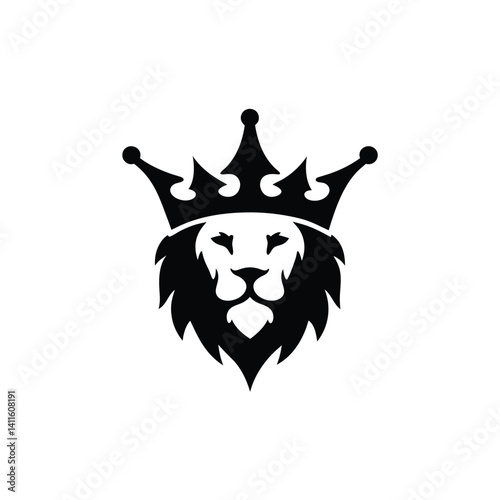 Majestic lion with crown, a powerful logo design.