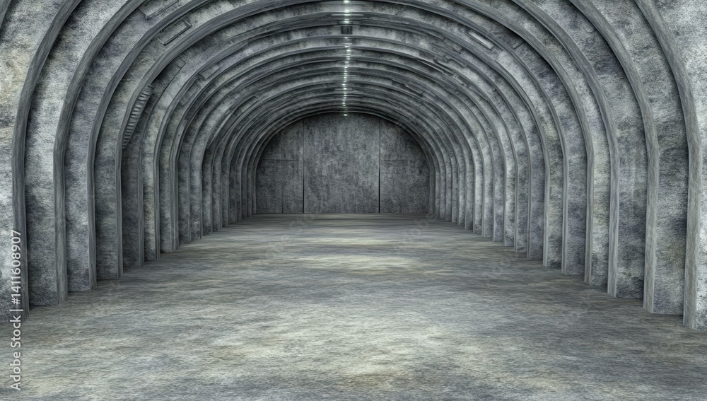 Fototapeta premium Empty Grey Concrete Archway