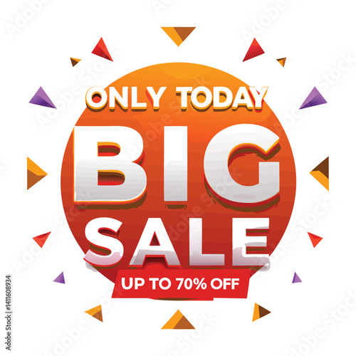 Colorful discount sale podium. Special offer composition.