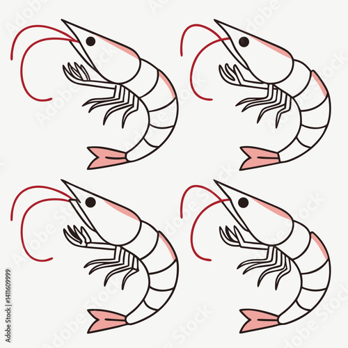 shrimp vector illustration icon