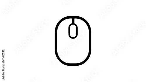 Mouse click animation on white background, pressing right and left mouse click