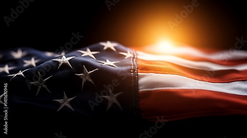 American Flag Sunset Patriotism  Pride.