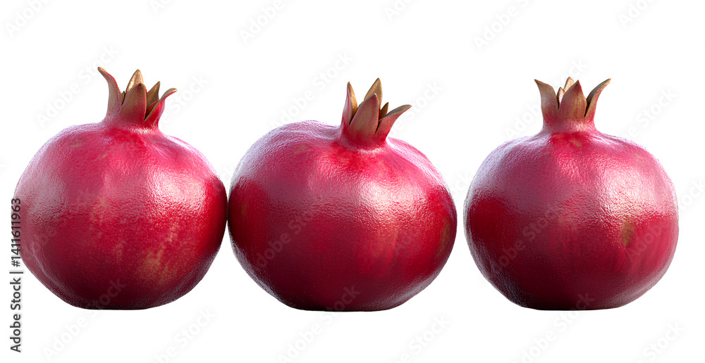Pomegranate, a realistic photo of pomegranates isolated on a transparent background. Pomegranate, a realistic photo of pomegranates isolated on a transparent background.