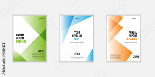 Modern folding ribbon theme book cover template in gradient color. A4 size book cover template for annual report, magazine, booklet, proposal, portfolio, brochure, poster