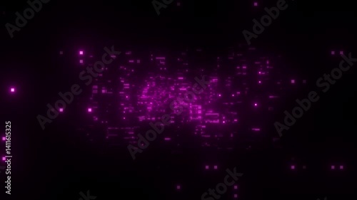 4K Tech Background – Digital Parallax Animation with Neon Light Effects, Futuristic HUD Lines, and Sci-Fi Grid Motion