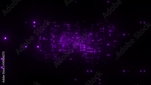 4K Tech Background – Digital Parallax Animation with Neon Light Effects, Futuristic HUD Lines, and Sci-Fi Grid Motion