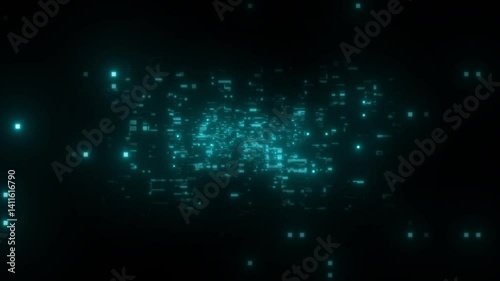4K Tech Background – Digital Parallax Animation with Neon Light Effects, Futuristic HUD Lines, and Sci-Fi Grid Motion