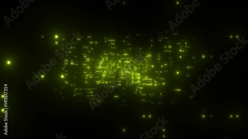 4K Tech Background – Digital Parallax Animation with Neon Light Effects, Futuristic HUD Lines, and Sci-Fi Grid Motion