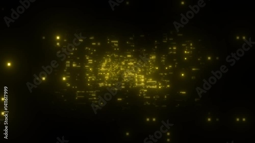 4K Tech Background – Digital Parallax Animation with Neon Light Effects, Futuristic HUD Lines, and Sci-Fi Grid Motion