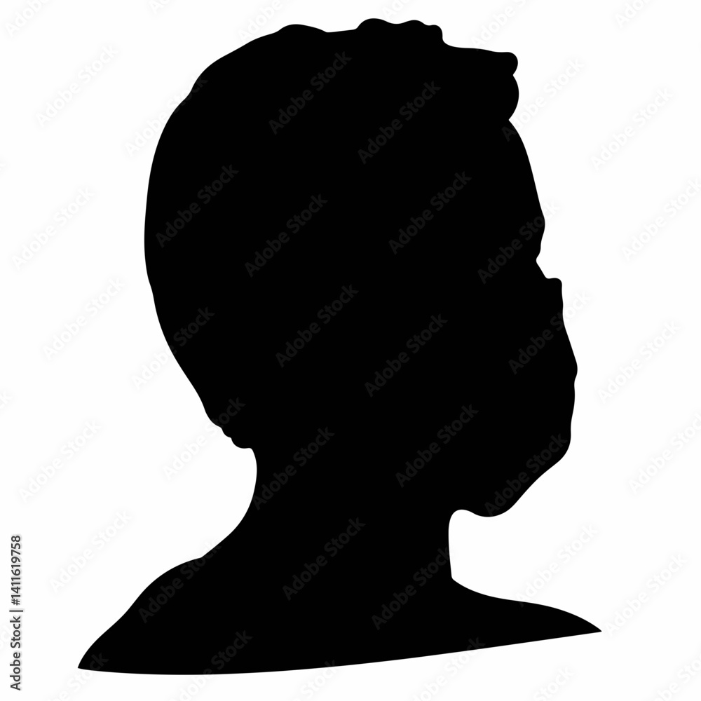 Silhouette of masked face representing health awareness, protection