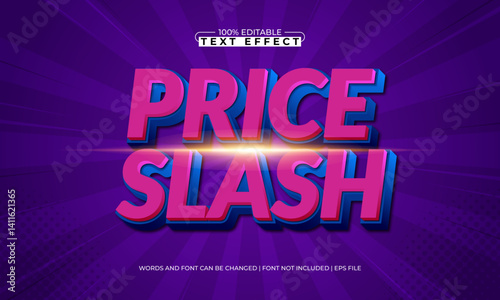 price slash editable text effect with a offer and discount text style