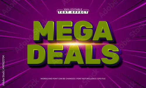 mega deals editable text effect with a offer and discount text style