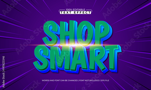 shop smart editable text effect with a offer and discount text style