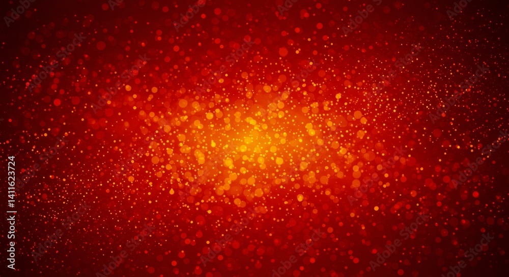 Red Sparkle Background - Abstract red background with glowing particles and bokeh effect, ideal for festive designs or presentations