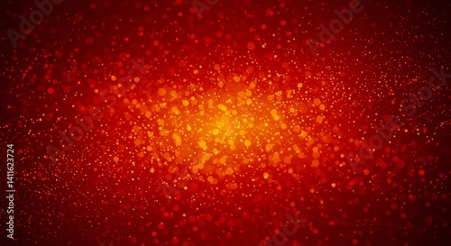 Obraz na płótnie Red Sparkle Background - Abstract red background with glowing particles and bokeh effect, ideal for festive designs or presentations w salonie