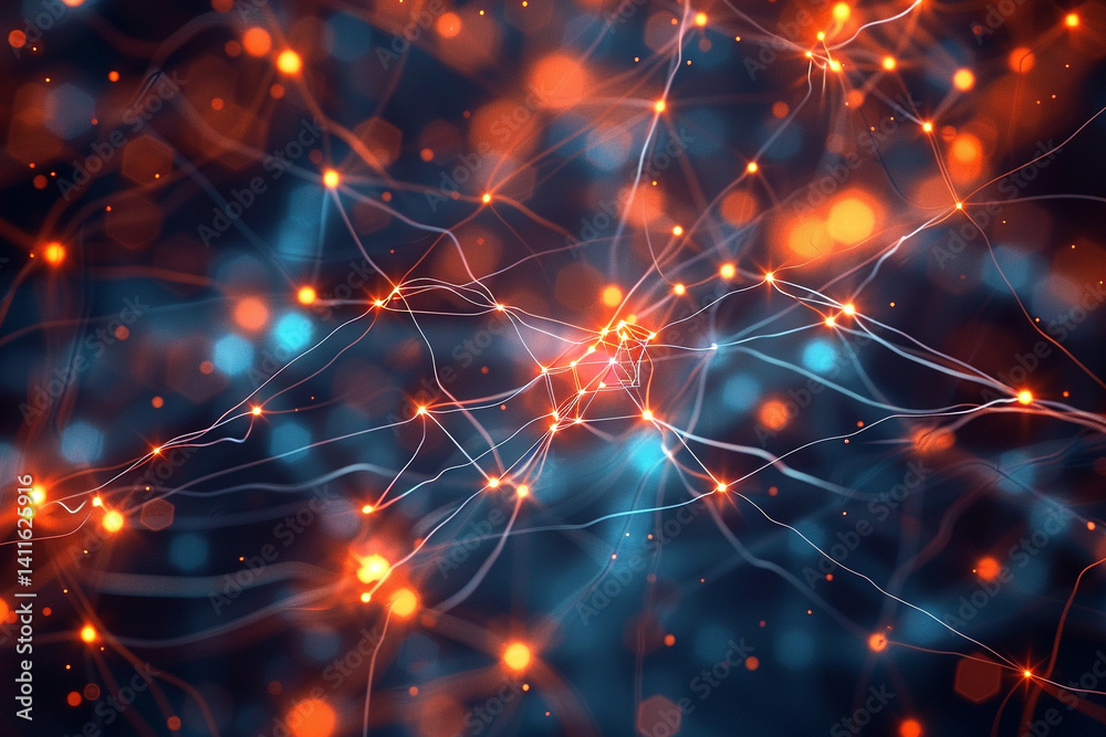 Fototapeta premium Artificial Intelligence Abstract Networking Plex Internet