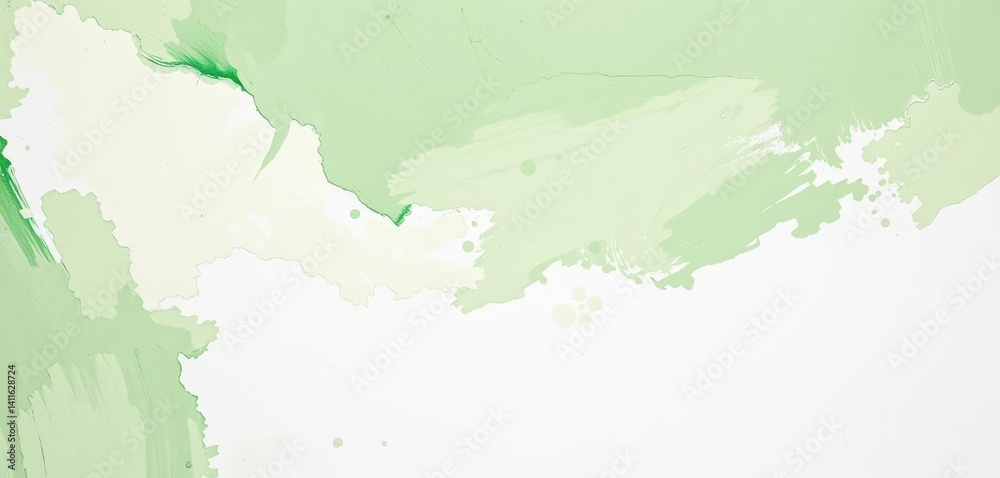 Obraz premium Subtle green and white impasto texture on neutral background, creative, elegant