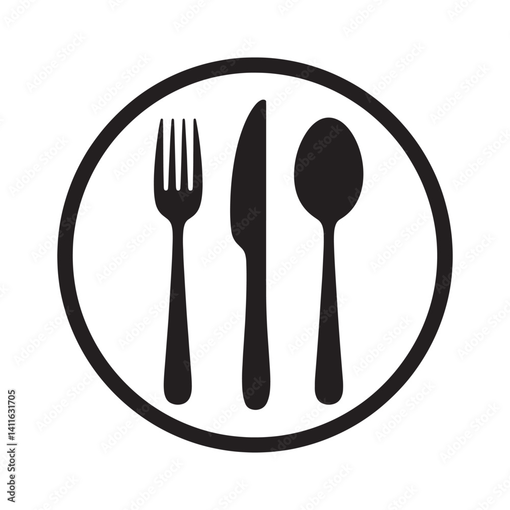 Cutlery Set Icon with Fork, Knife, and Spoon for Dining and Restaurant Graphic Design Editable Vector Illustration isolated on a white background Cutlery Set Icon with Fork, Knife, and Spoon for Dining and Restaurant Graphic Design Editable Vector Illustration isolated on a white background