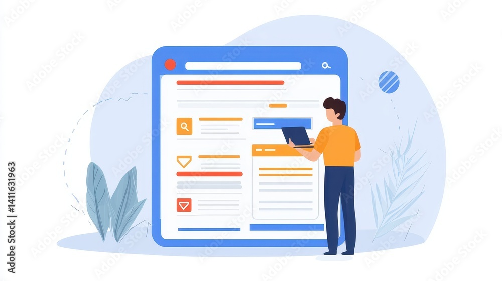 Person interacts with an online information portal. Person interacts with an online information portal.