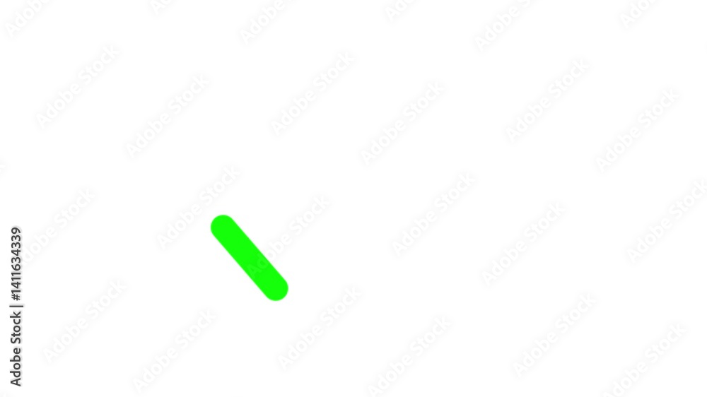 Green check marks animation on a white background.